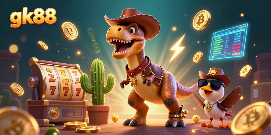 Spin to win with gk88's thrilling gameplay featuring cartoon characters and vibrant casino elements.