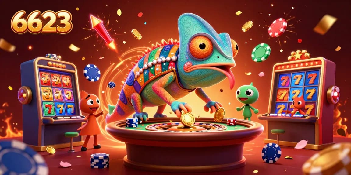 Engage in exhilarating gambling adventures at 6623 with vibrant slots and festive elements.