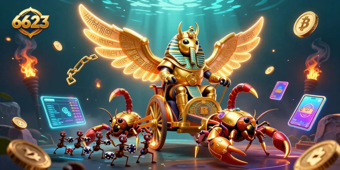 Engage with thrilling gaming action at 6623 Casino featuring vibrant 3D elements and exciting characters.