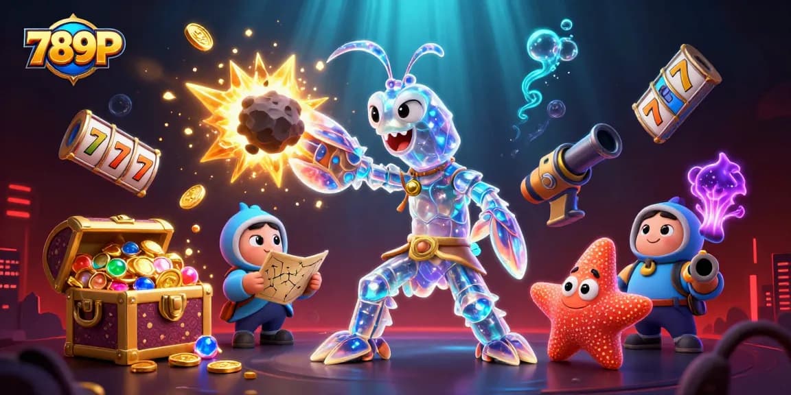 Experience the thrill of 789P as the mantis shrimp battles for golden rewards in this cinematic illustration.