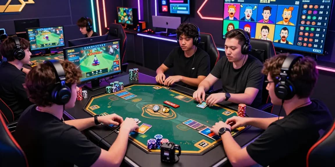 Players enjoying competitive Rikvip card game in a modern gaming setup.