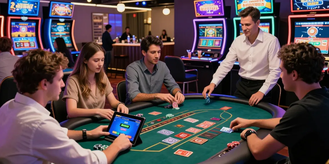 Paysafe Card Casino-Szene mit verschiedenen Spielern, die Tischspiele und Einzahlungen genießen.