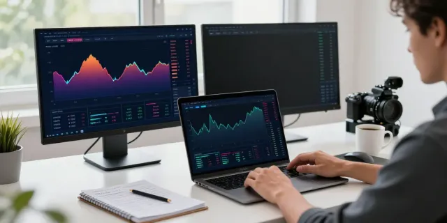 Trading cryptocurrency using quantum ai technology in a modern office.