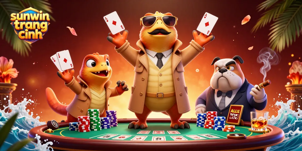 Engage with sunwin trang chính as cartoon raptors in a trench coat attempt to enter a VIP casino.