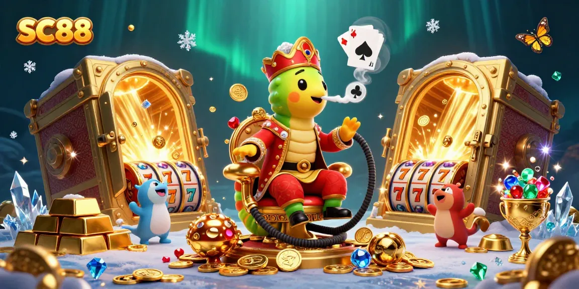 Experience thrilling casino action with SC88 as vibrant characters play amidst jewels and golden treasures.
