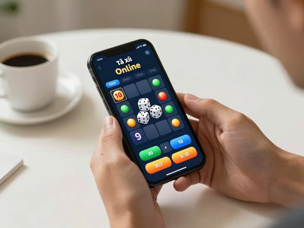 Tài xỉu 10 mobile gaming experience showcasing a player engaging with a vibrant online dice game.
