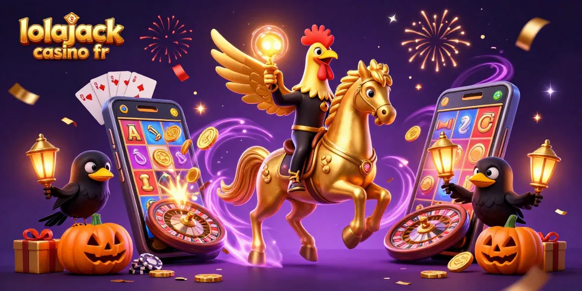 Win big at lolajack casino fr with golden rooster and friends in vibrant casino scene.