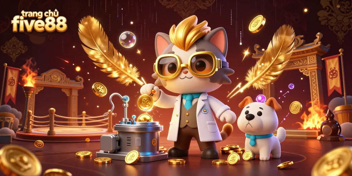 Engage with the vibrant scene at trang chủ five88 featuring animated characters and exciting casino elements.