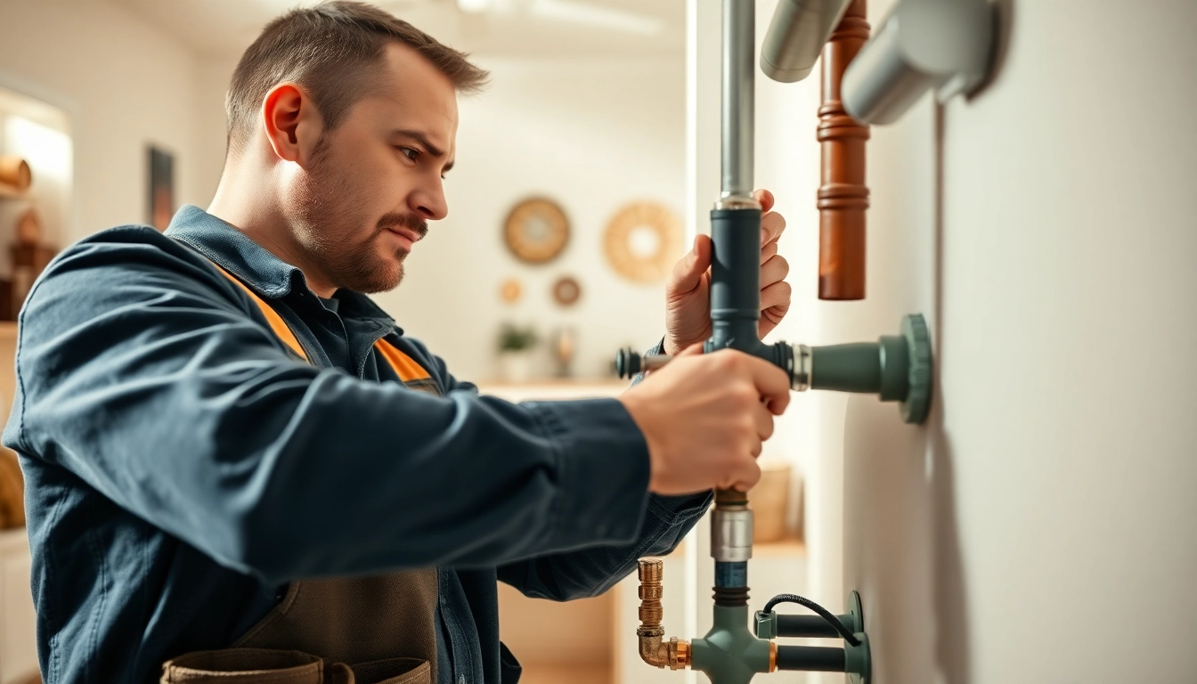 Skilled gas fitter north shore adjusting heating valves in a cozy home setting.
