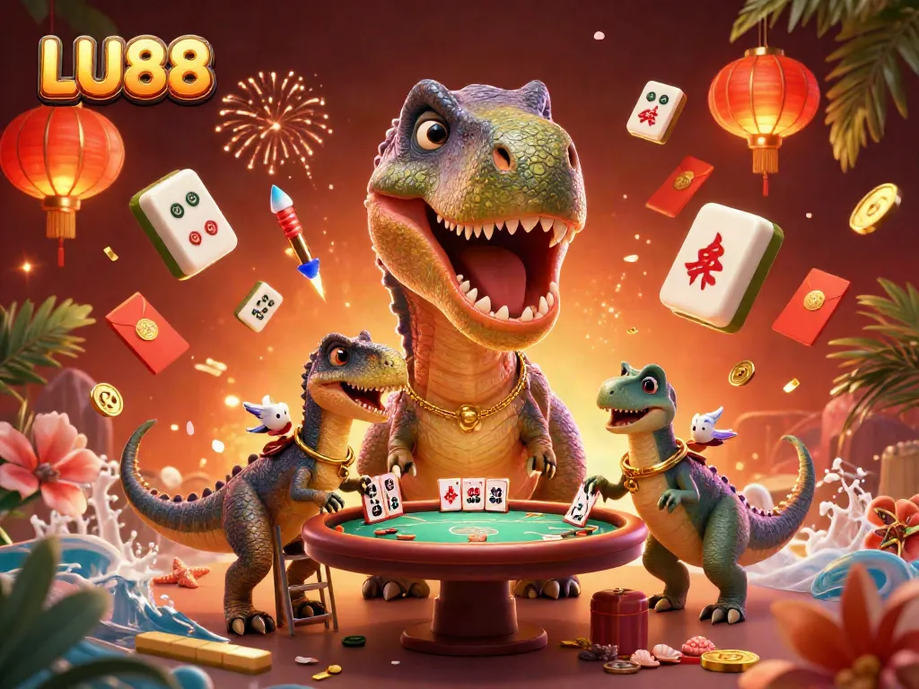 Experience thrilling gameplay at LU88 inspired by a vibrant casino scene with animated characters.