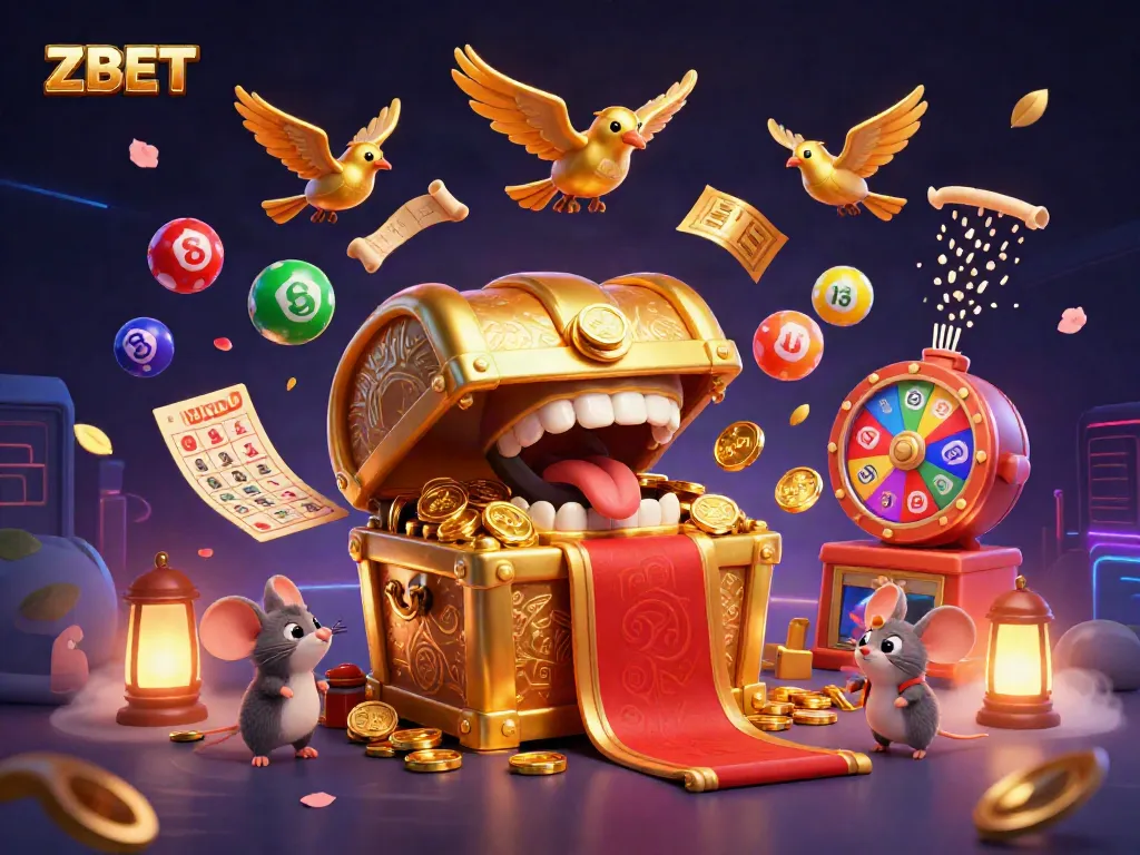 ZBET's thrilling online gaming experience offers adventure with animated lottery elements and lively casino action.