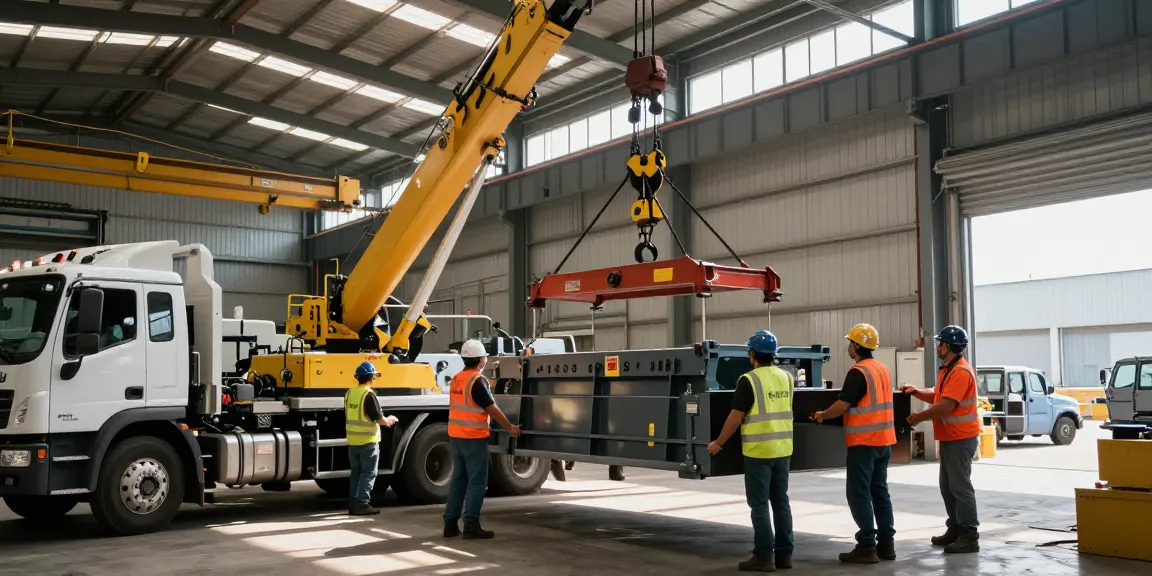 Machinery Movers expertly relocating heavy industrial equipment in Toronto warehouse.