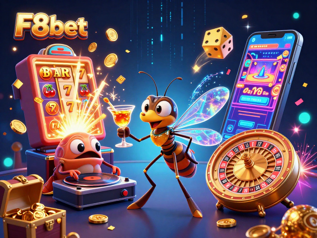 Engage with F8bet's thrilling casino experience featuring vibrant 3D characters and dynamic gaming elements.