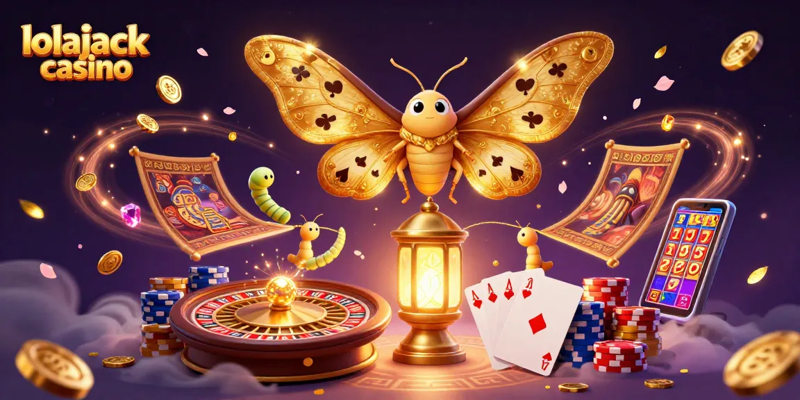 Experience enchanting gameplay at lolajack casino with a vibrant display of slots, cards, and casino treasures.