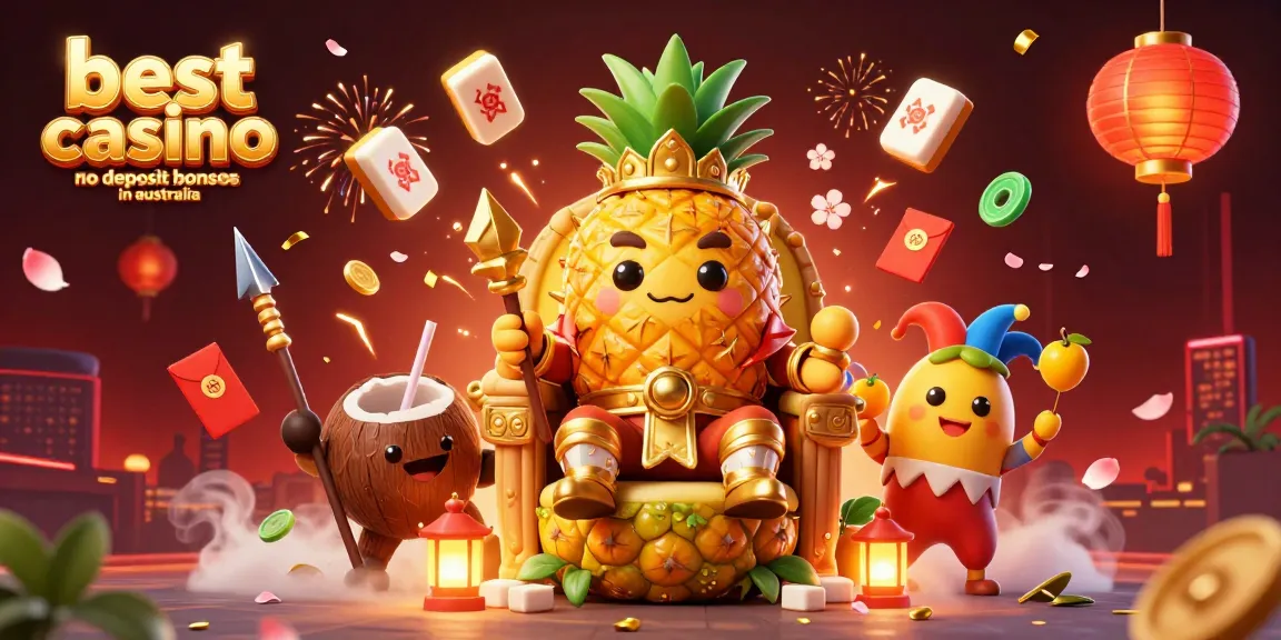 Experience the best casino no deposit bonuses in Australia with a vibrant 3D illustration showcasing exciting gaming elements.