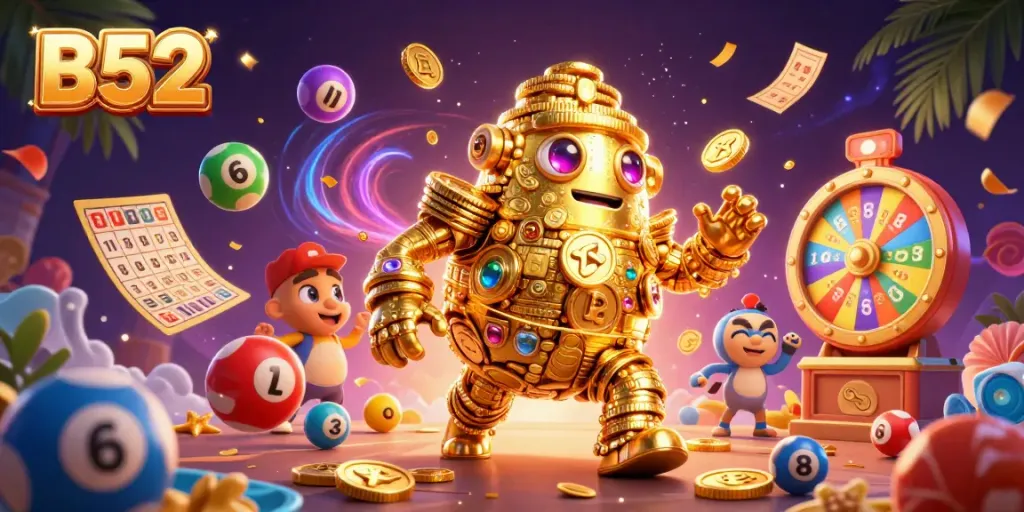 Win big with the B52 gaming experience featuring vibrant casino elements and dynamic visuals.