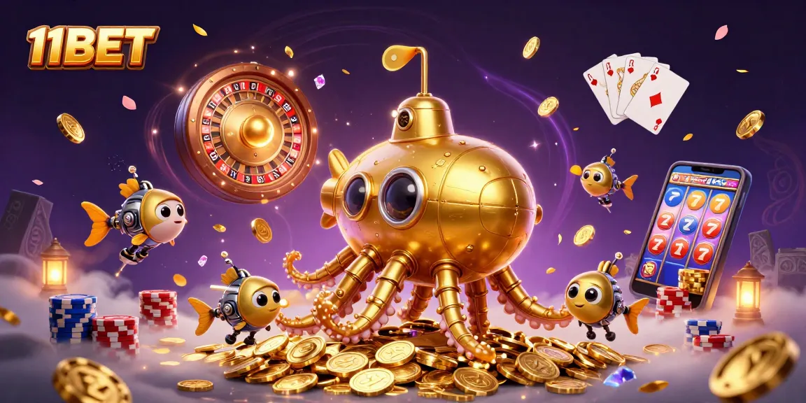 Experience the thrill of winning with 11BET, surrounded by cascading treasures in a digital casino.