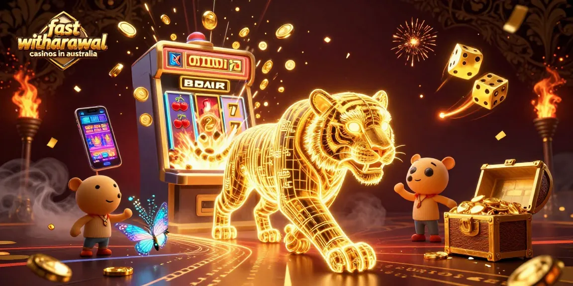 Experience the thrill of fast withdrawal casinos in Australia with golden jackpot visuals and dynamic gameplay.
