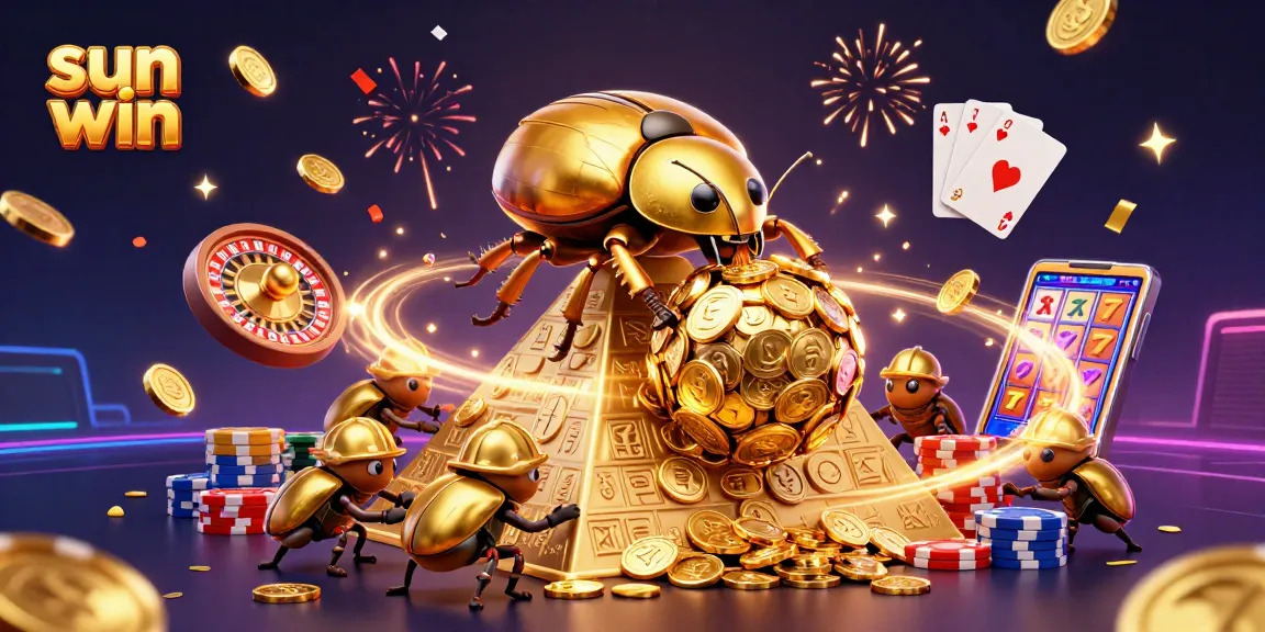 Bet and win with sun win where golden coins and casino symbols bring luck and excitement