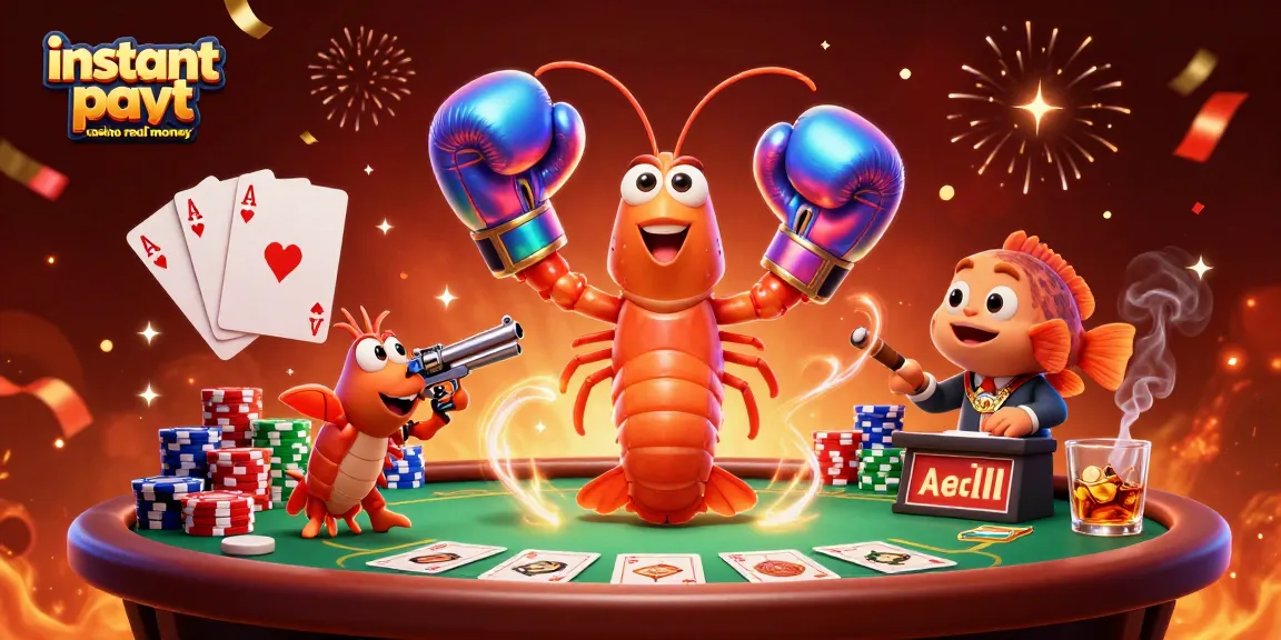 Experience the thrill of instant payout casino real money with vibrant characters and poker elements.