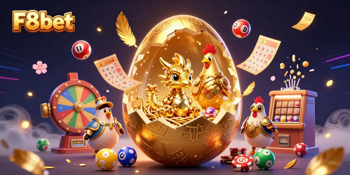 Experience thrilling gameplay at F8bet with vibrant gaming elements and a magical dragon centerpiece.