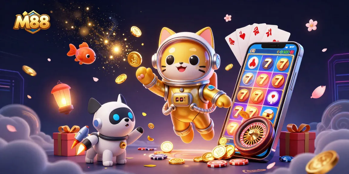 M88 offers engaging online casino experiences with vibrant slot games and animated characters.