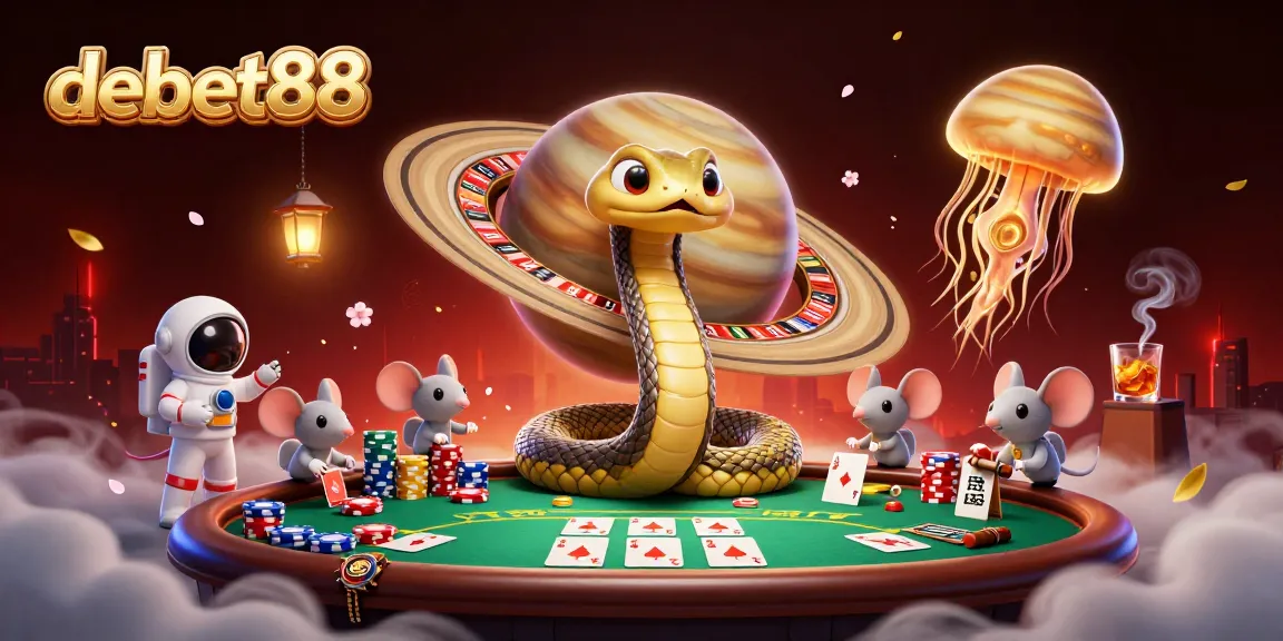 Experience exhilarating bets with debet88 in a vibrant, cosmic casino scene.