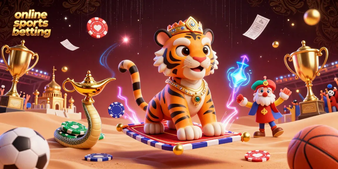 Engage in online sports betting with dynamic sports elements and Arabian-themed characters in action.
