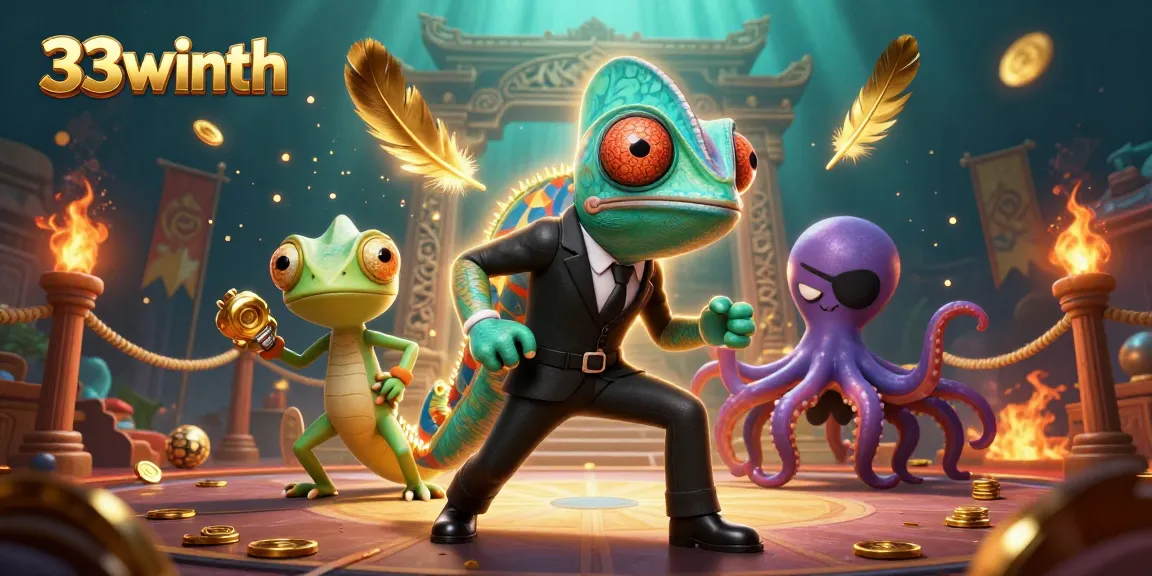 Engage in thrilling gameplay with 33winth, where a secret agent chameleon and tech-gecko unravel unique casino adventures.